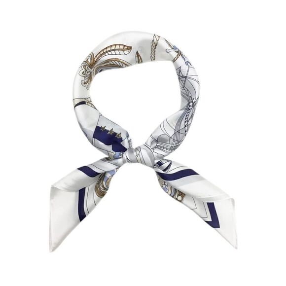 Blue Ship Silky Scarf
